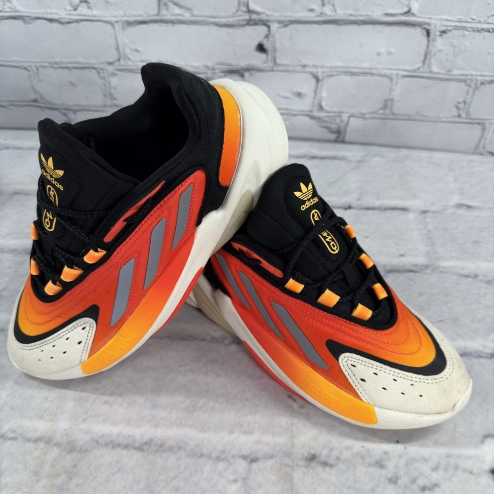 Adidas Originals Ozelia Boys Size 4.5 Sneakers Orange Black Matte Silver‎ H04720 - Picture 11 of 11